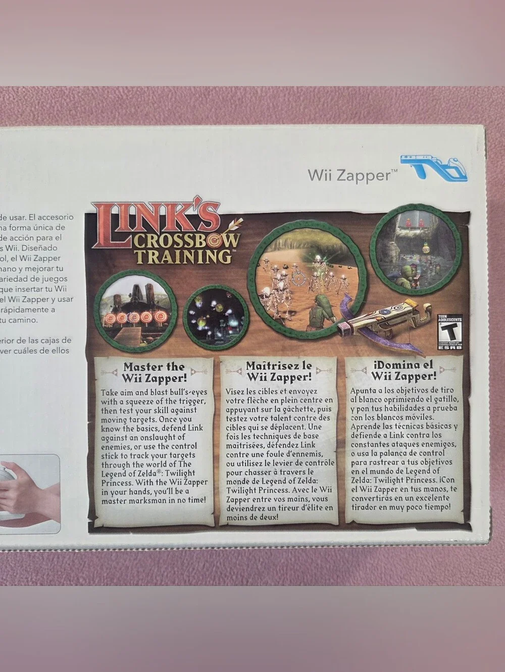 Nintendo Wii White Zapper Gun with Link's Crossbow Training Art